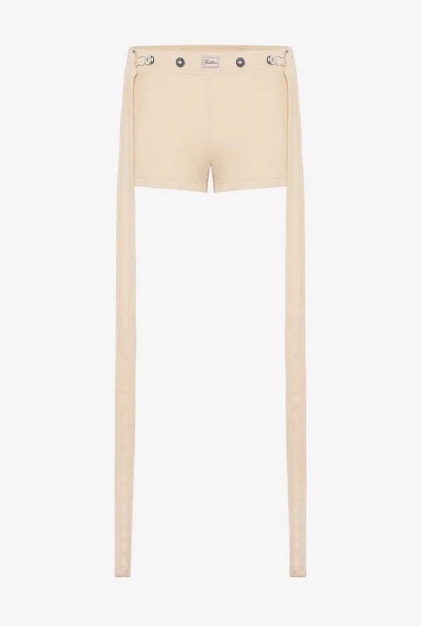 De beige Gaultier-patchshort De beige Gaultier-patchshort
