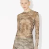 De beige Madaillon-top De beige Madaillon-top