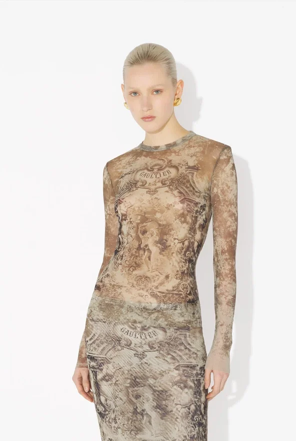 De beige Madaillon-top De beige Madaillon-top