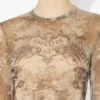 De beige Madaillon-top De beige Madaillon-top