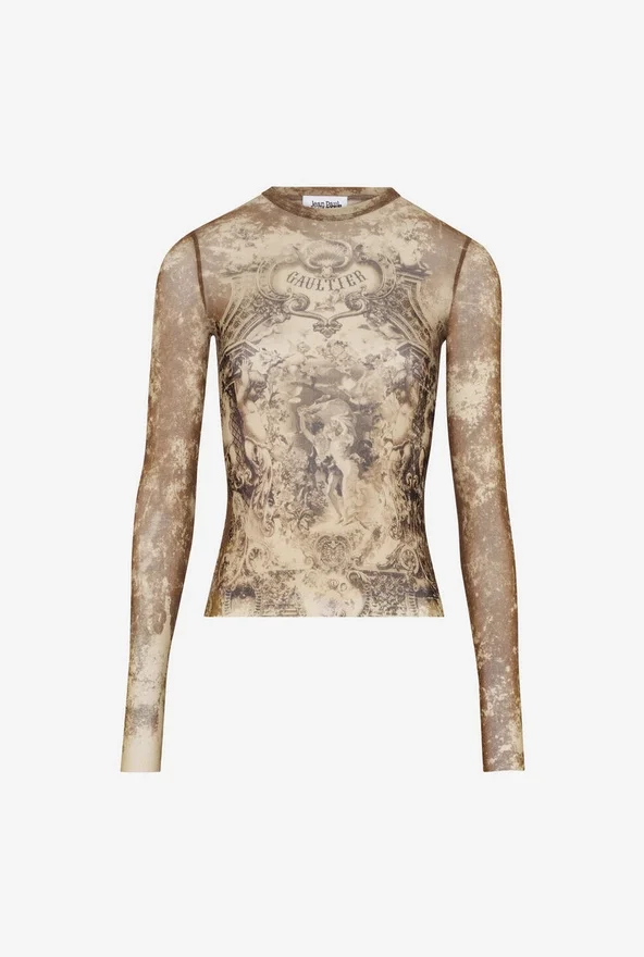 De beige Madaillon-top De beige Madaillon-top