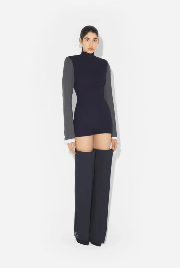 De Bi-Material Bodysuit De Bi-Material Bodysuit
