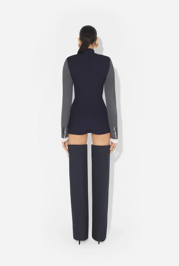 De Bi-Material Bodysuit De Bi-Material Bodysuit