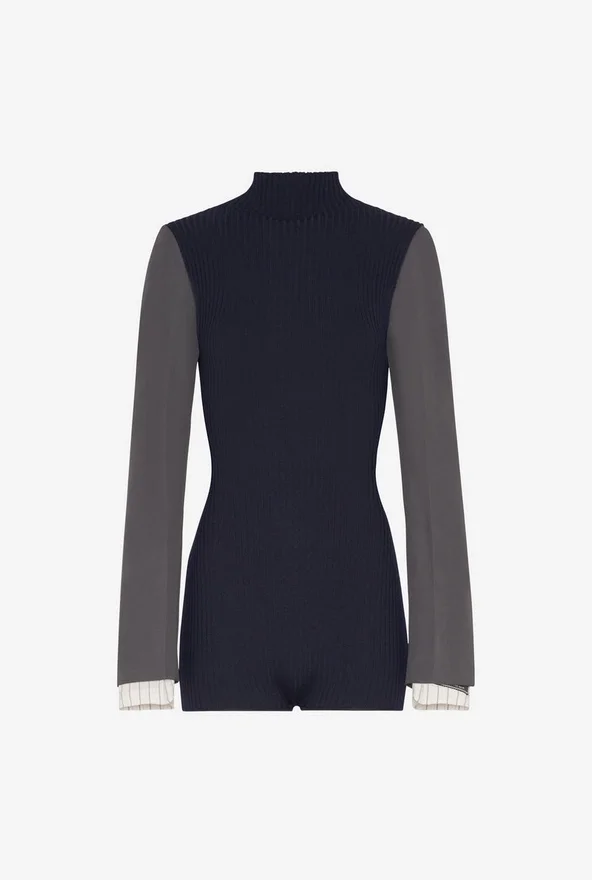 De Bi-Material Bodysuit De Bi-Material Bodysuit