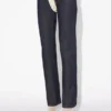 De contrasterende denim-Jeans met vetersluiting De contrasterende denim-Jeans met vetersluiting