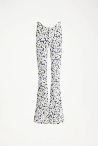 De Curved-denim Jeans met bloemenprint