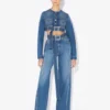 De denim-Jeans met riemen De denim-Jeans met riemen