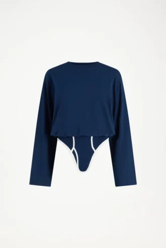 De gedraaide Bodysuit met lange mouwen