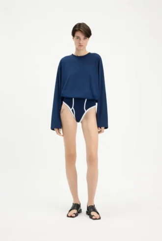 De gedraaide Bodysuit met lange mouwen