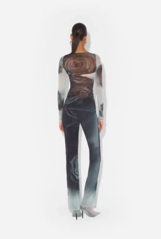 De grijze Blurry Roses-top