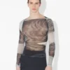 De grijze Blurry Roses-top