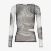 De grijze Blurry Roses-top