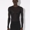 De Jean Paul Gaultier-top met flockprint