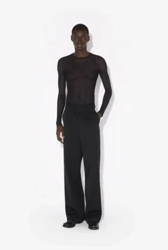 De Jean Paul Gaultier-top met flockprint