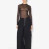 De Jean Paul Gaultier-top met flockprint