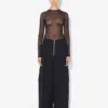 De Jean Paul Gaultier-top met flockprint