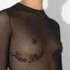 De Jean Paul Gaultier-top met flockprint
