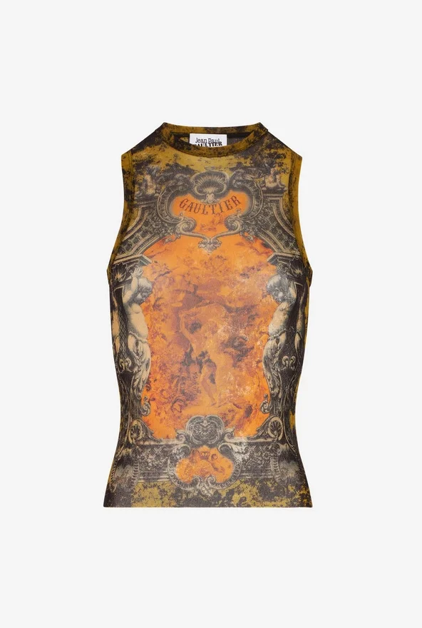 De kaki Madaillon-tanktop De kaki Madaillon-tanktop