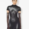 De korte zilveren Body Dust-jurk De korte zilveren Body Dust-jurk