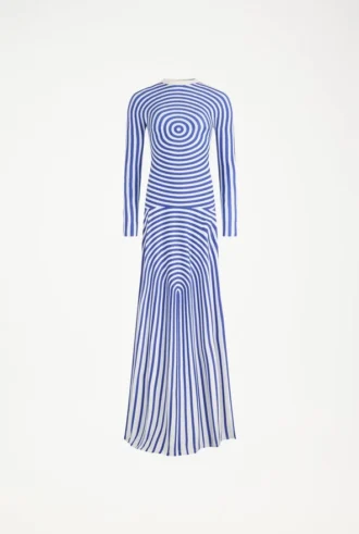 De lange blauwe Target-jurk