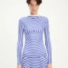 De lange blauwe Target-jurk