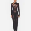 De lange bronzen Body Dust-jurk