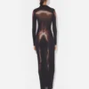 De lange bronzen Body Dust-jurk