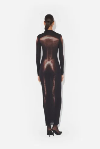 De lange bronzen Body Dust-jurk