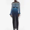 De lange jurk met 3D-strepen De lange jurk met 3D-strepen