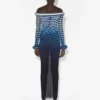 De lange jurk met 3D-strepen De lange jurk met 3D-strepen