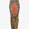 De lange kaki Madaillon-rok