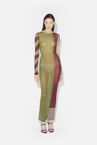 De lange patchworkjurk