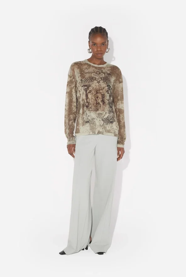 De oversized beige Madaillon-top De oversized beige Madaillon-top