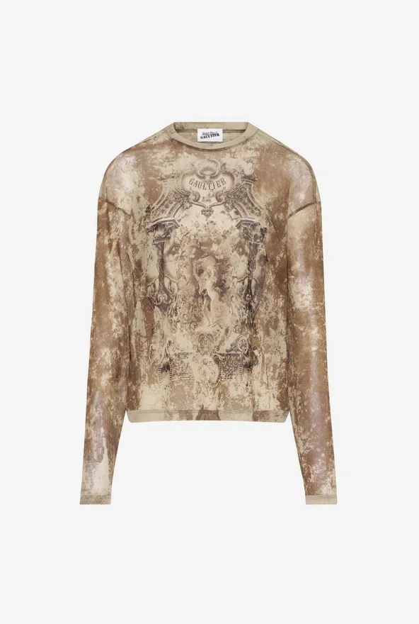De oversized beige Madaillon-top De oversized beige Madaillon-top