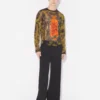 De oversized kaki Madaillon-top De oversized kaki Madaillon-top
