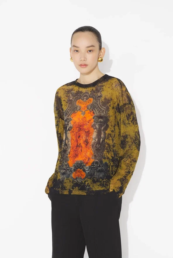 De oversized kaki Madaillon-top De oversized kaki Madaillon-top