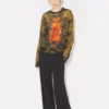 De oversized kaki Madaillon-top De oversized kaki Madaillon-top