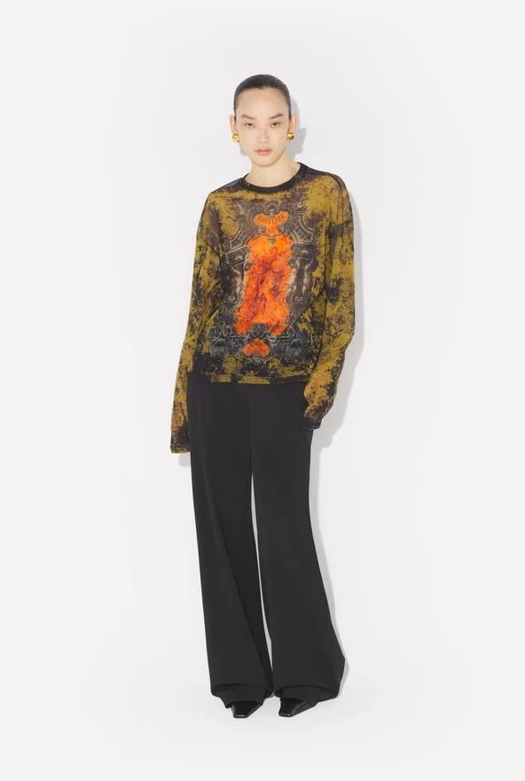 De oversized kaki Madaillon-top De oversized kaki Madaillon-top