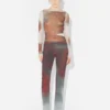 De rode Blurry Roses-broek