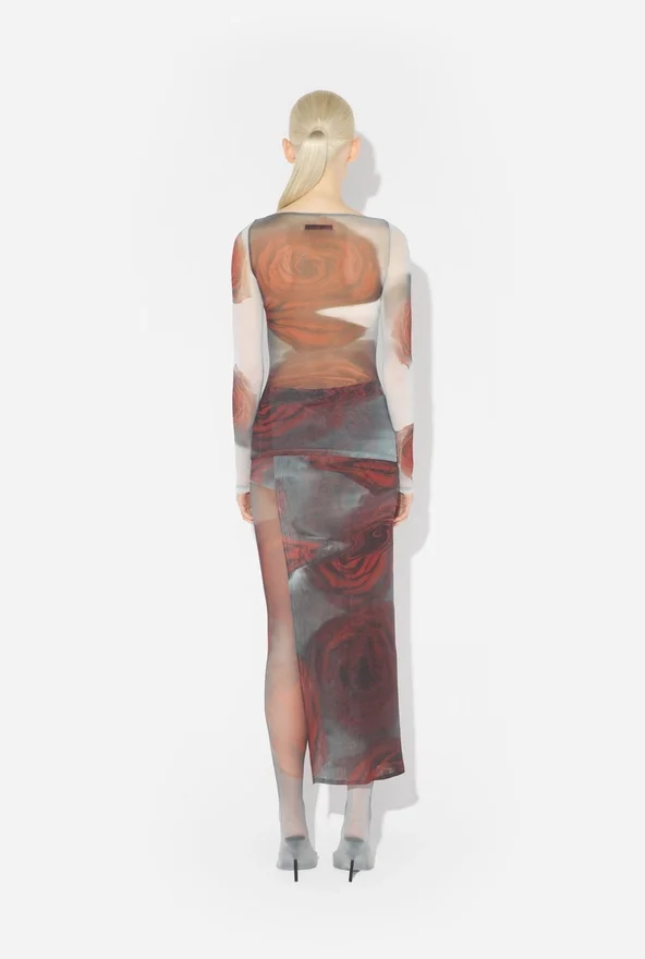 De rode Blurry Roses-top De rode Blurry Roses-top