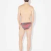 De rode slip met wazige rozen