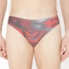 De rode slip met wazige rozen