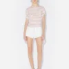 De witte denimshort met knopen
