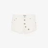 De witte denimshort met knopen