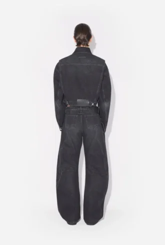De zwarte denim Jeans met riem