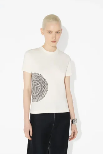 Het witte Laurel-Baby Tee met print voor baby’s