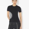 Het zwarte Laurel-Baby Tee met stempelprint Het zwarte Laurel-Baby Tee met stempelprint