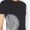 Het zwarte Laurel-Baby Tee met stempelprint Het zwarte Laurel-Baby Tee met stempelprint