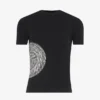 Het zwarte Laurel-Baby Tee met stempelprint Het zwarte Laurel-Baby Tee met stempelprint