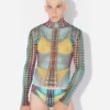 Re-Edition – de blauwe Mesh Print-top met stippenprint